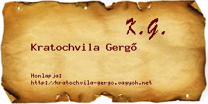 Kratochvila Gergő névjegykártya