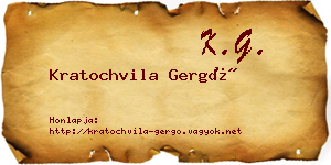 Kratochvila Gergő névjegykártya