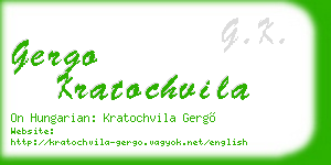 gergo kratochvila business card